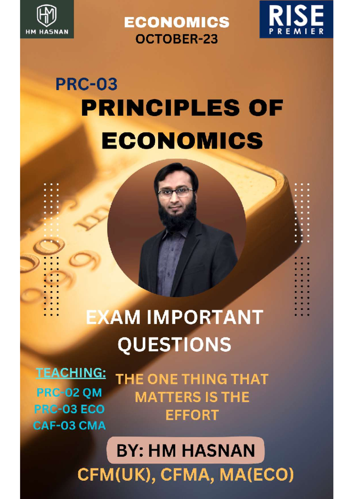 ECO Exam IMP Questions (OCT23) HM Hasnan HM HASNAN 0321 4554927