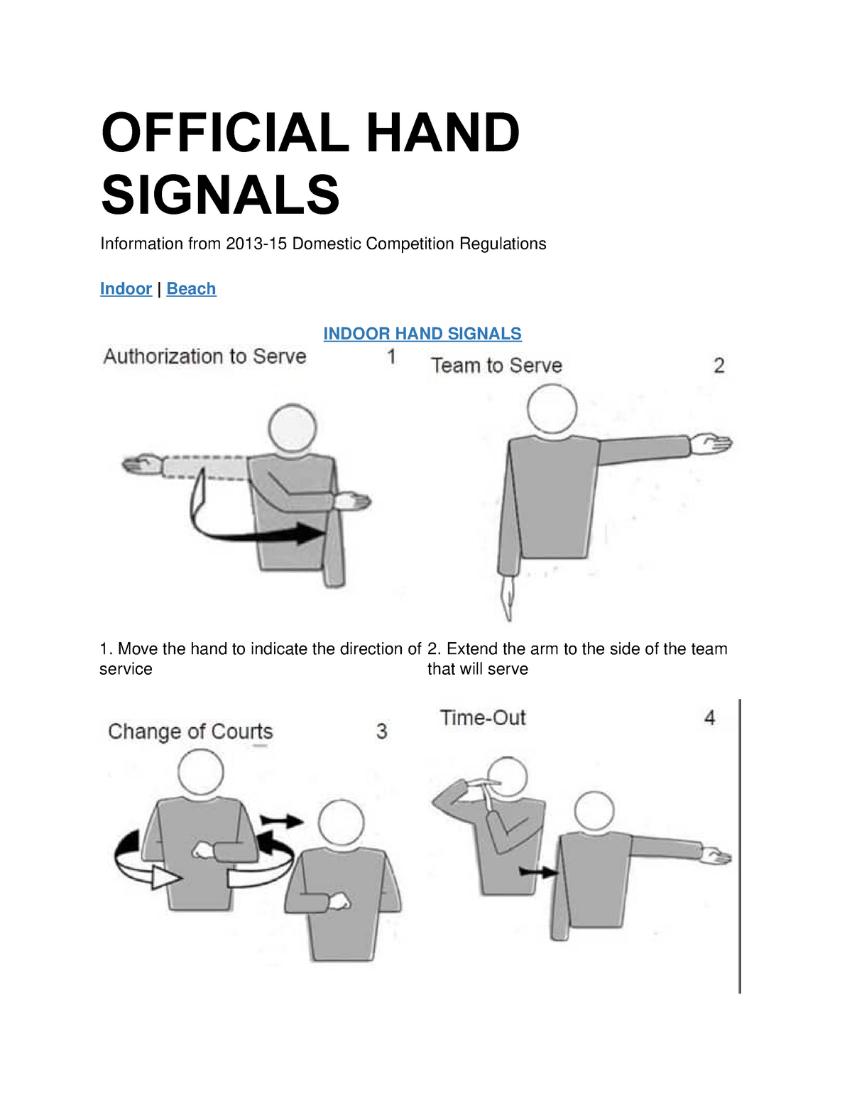 national volleyball association hand signals