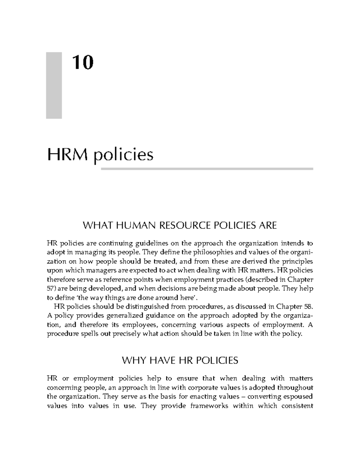 163-165 - Human Resource Management - HRM policies WHAT HUMAN RESOURCE