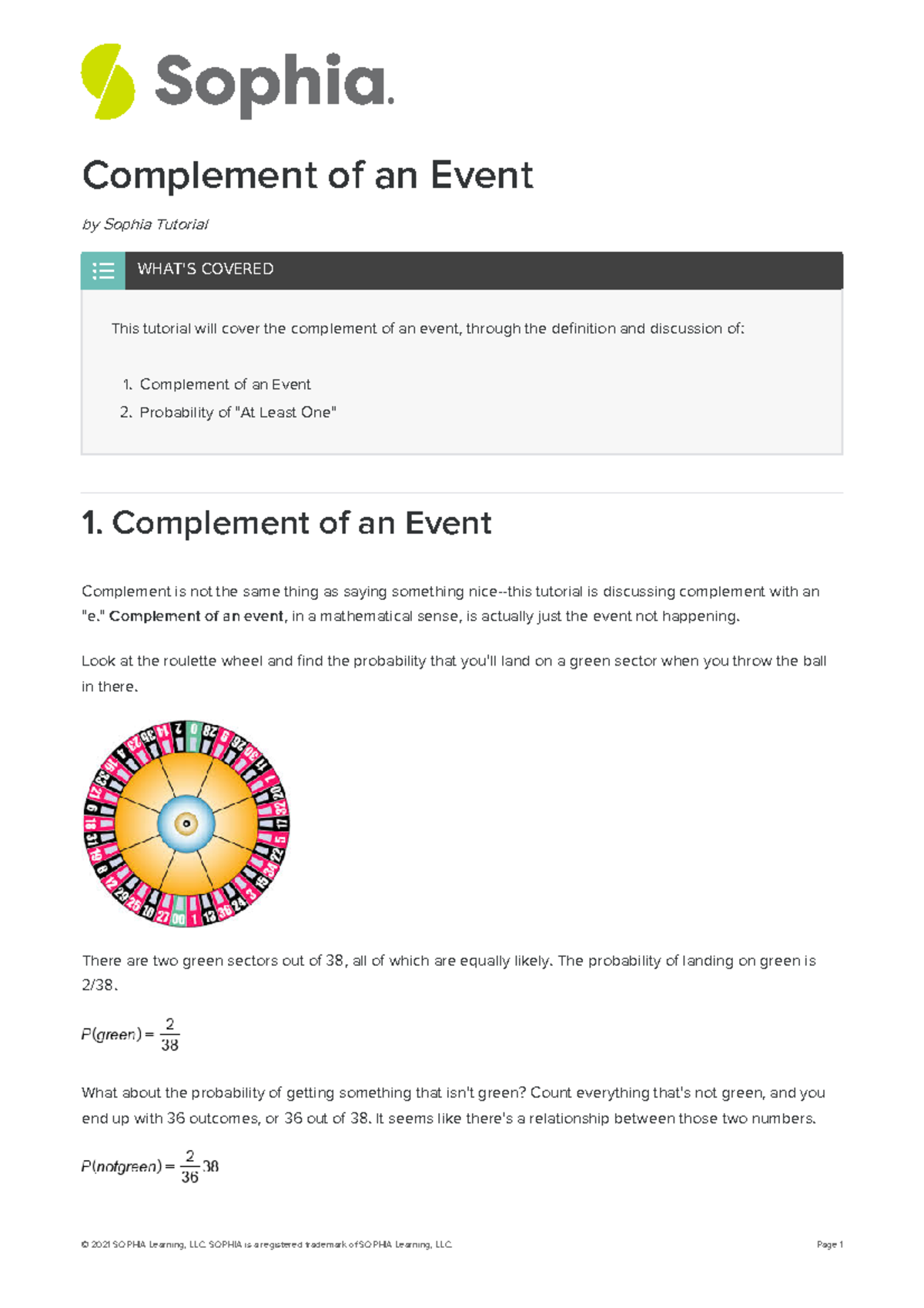 Complement Of An Event Paper - Complement Of An Event By Sophia ...