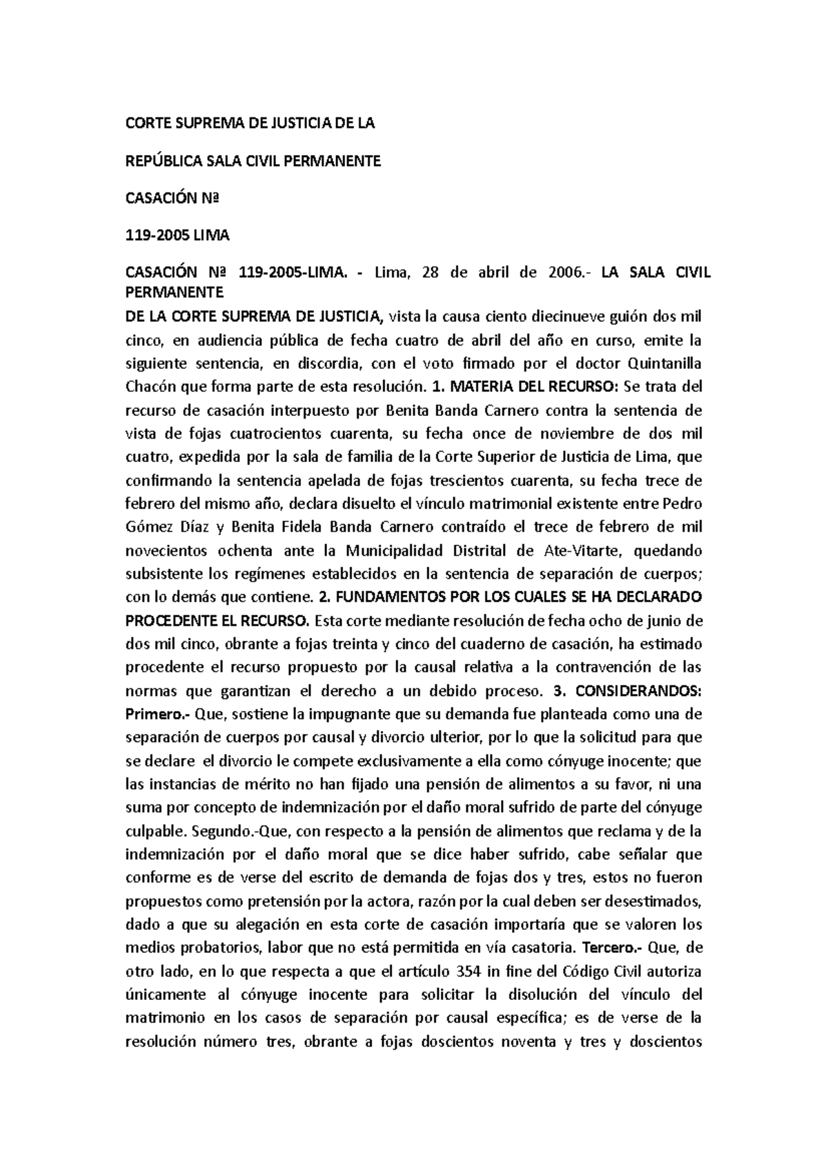 Corte Suprema DE Justicia DE LA República SALA Civil Permanente - CORTE ...
