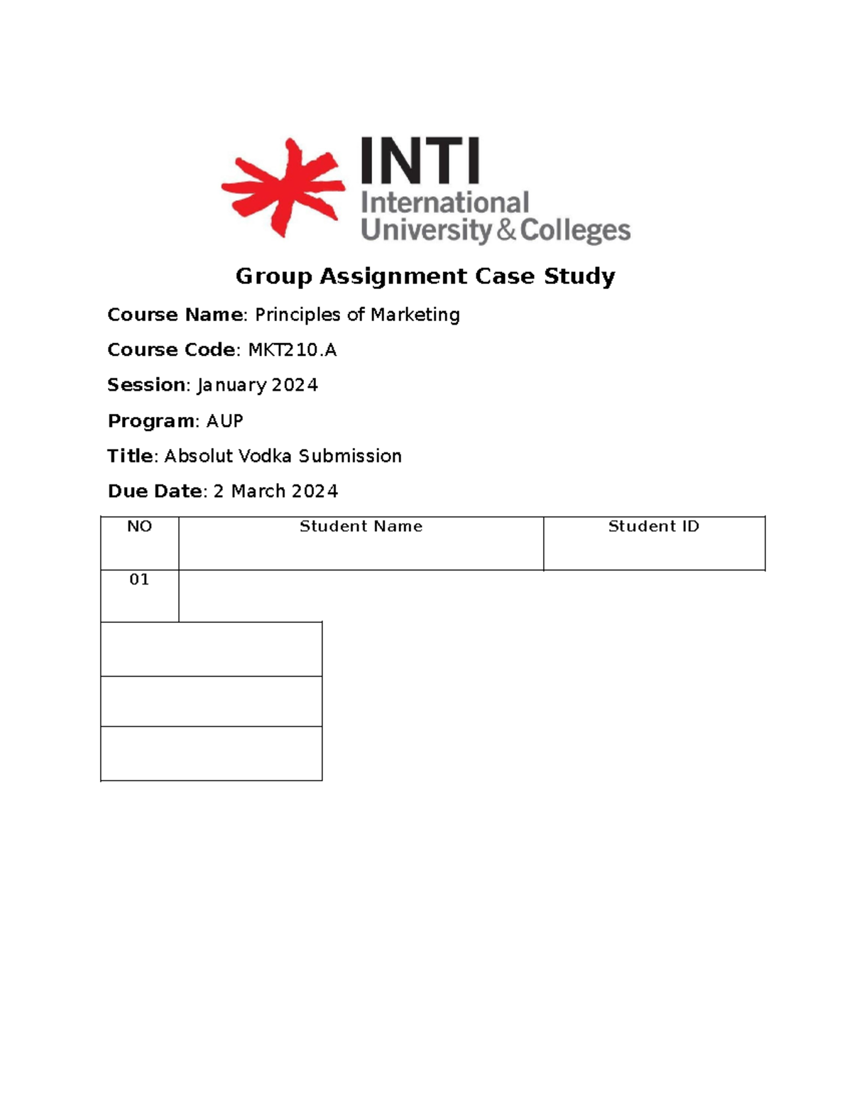 Vodka Case Study - efbew - Group Assignment Case Study Course Name ...