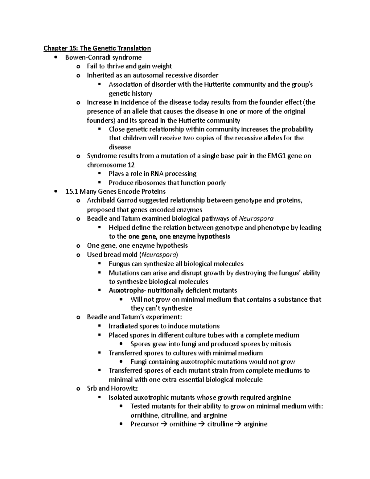 Chapter 15 and 18 - Lecture notes and textbook notes - Chapter 15: The ...