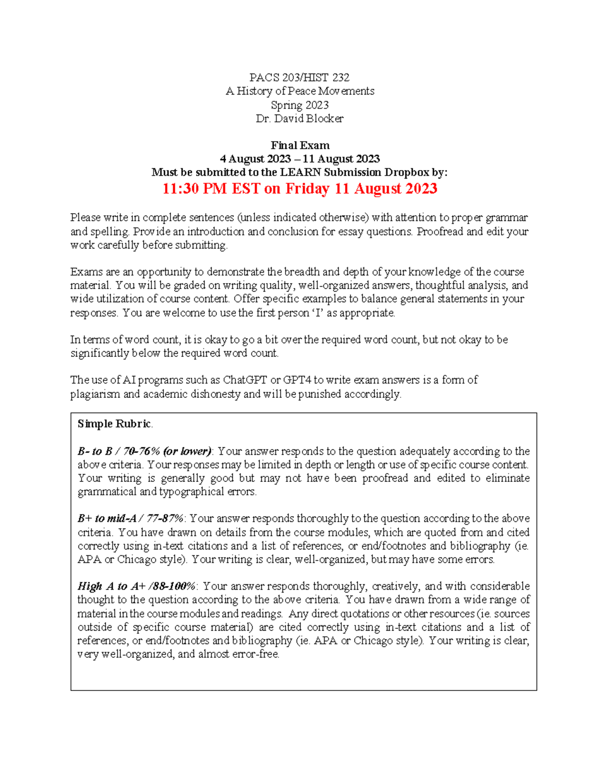 Utrgv Final Exam Spring 2023 - nr7l8gu