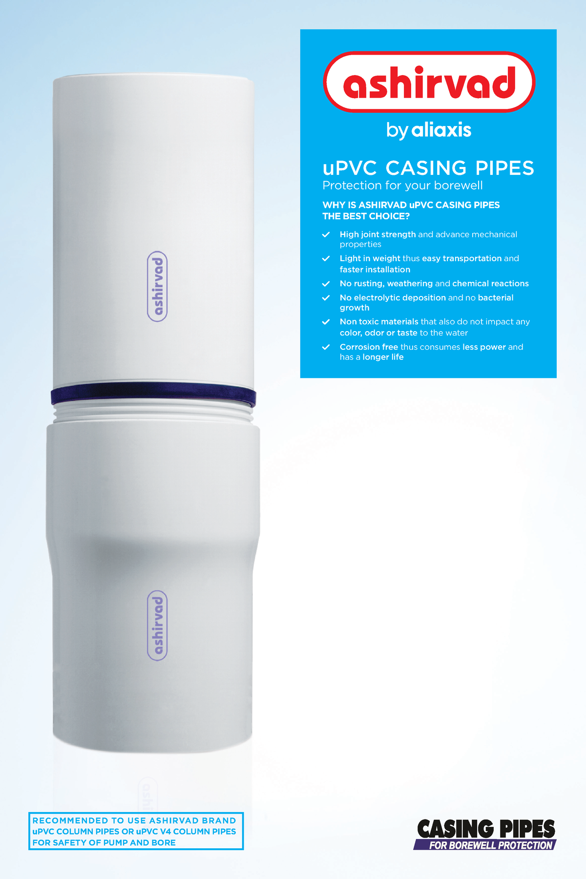 Ashirvad U PVC Casing Pipes - UPVC CASING PIPES Protection For Your ...