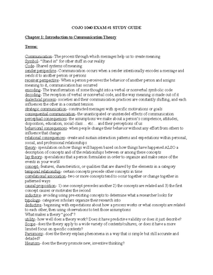 Introduction to communications Exam 2 Study Guide (Part 2) - Chapter ...