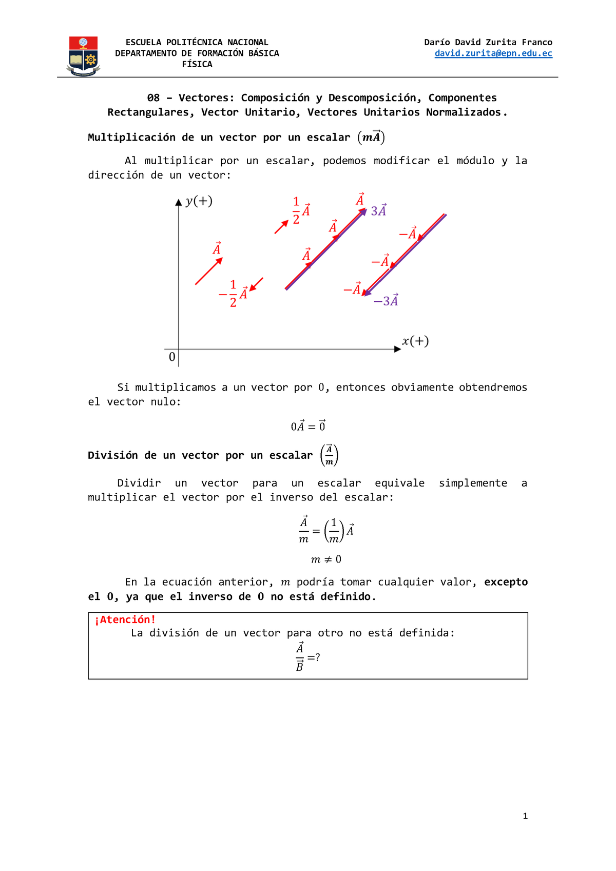 Guía De Clase 08 Vectores Composición Y Descomposición