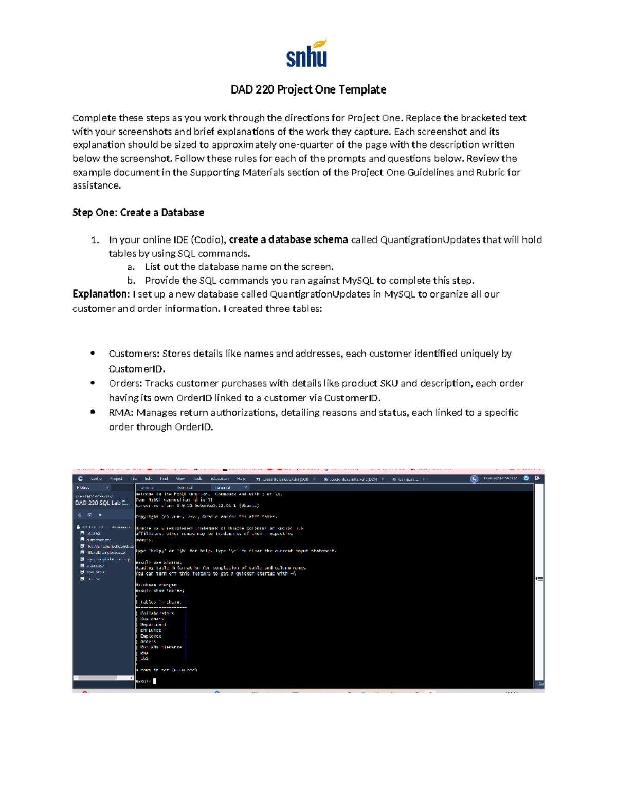 6 1 DAD 220 Project One RH DAD 220 Project One Template Complete These Steps As You Work