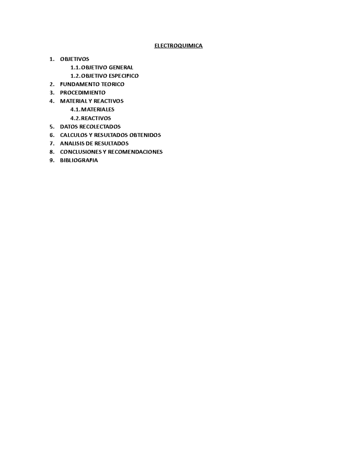 Química noviembre - hgfd - ELECTROQUIMICA 1. OBJETIVOS 1.1 GENERAL 1.2 ...