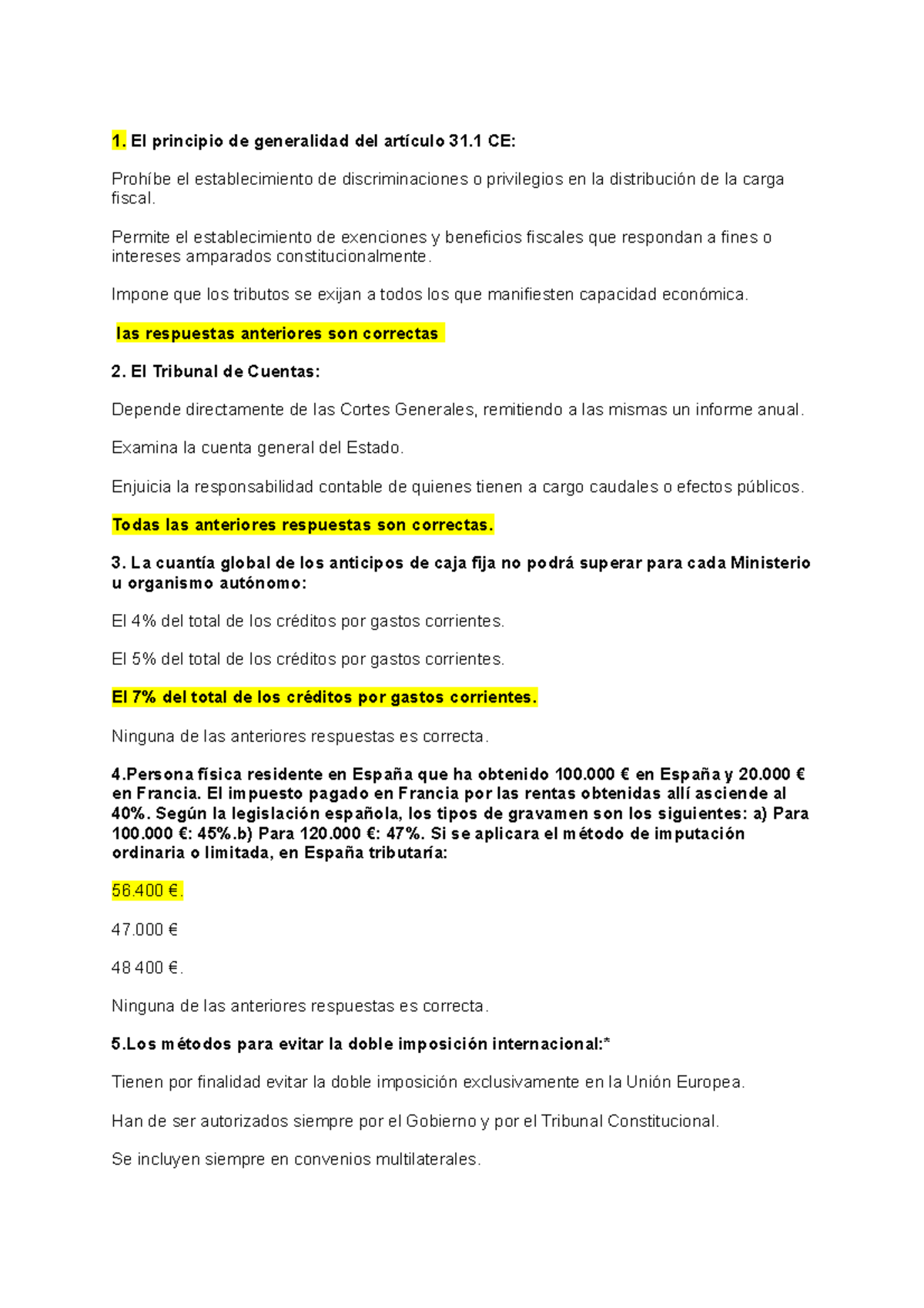 Ejercicios - jaja - El principio de generalidad del artículo 31 CE ...