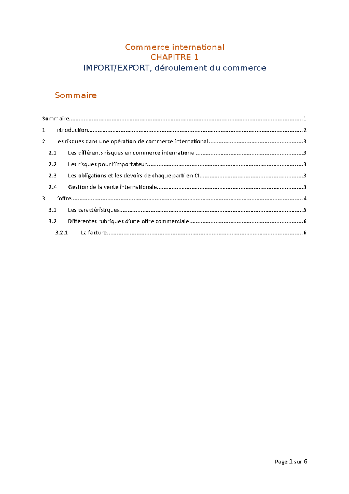 Export Notes de Cours - Commerce international CHAPITRE 1 du commerce ...