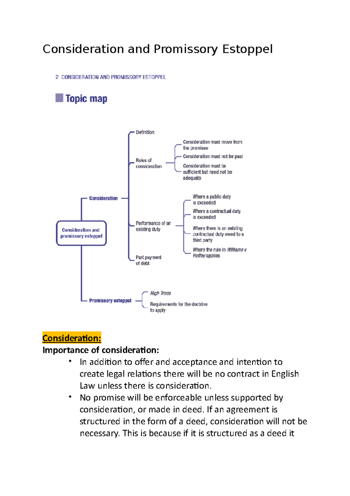 Consideration And Promissory Estoppel - Consideration And Promissory ...