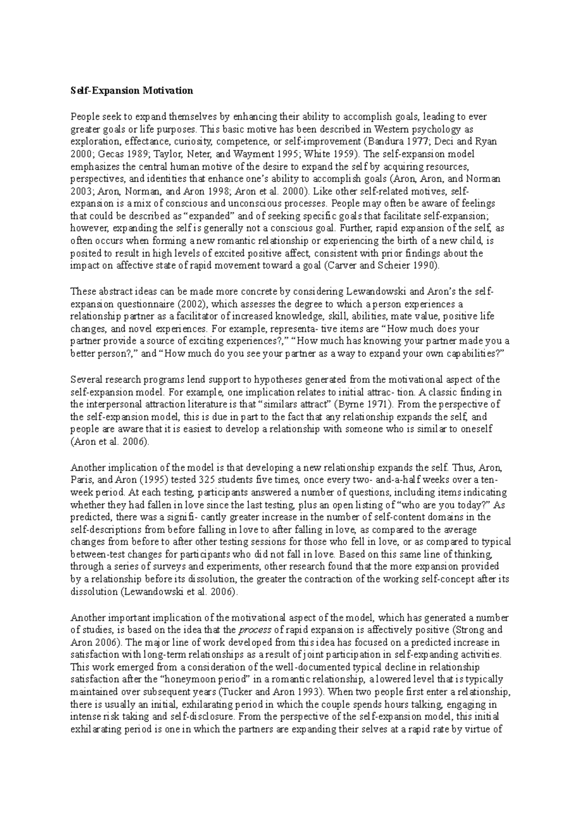 Notes1 SelfExpansion Motivation SelfExpansion Motivation People