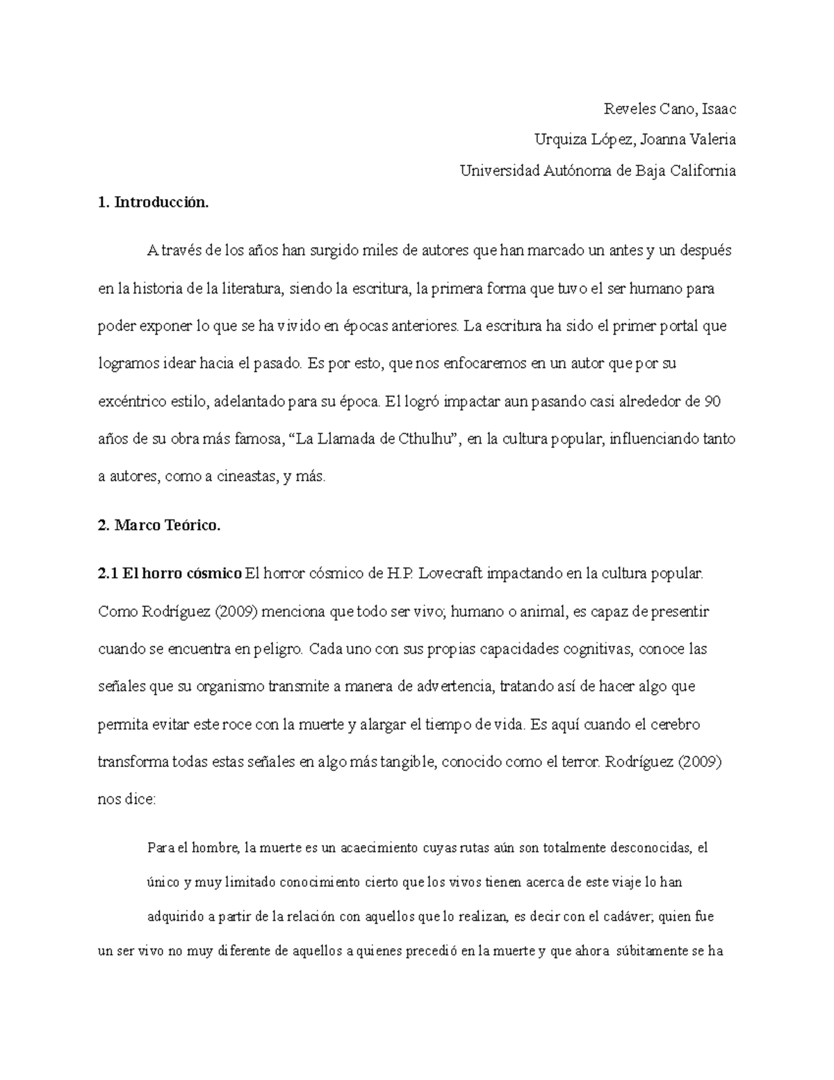 H P Lovecraft en la Cultura Popular - Reveles Cano, Isaac Urquiza López