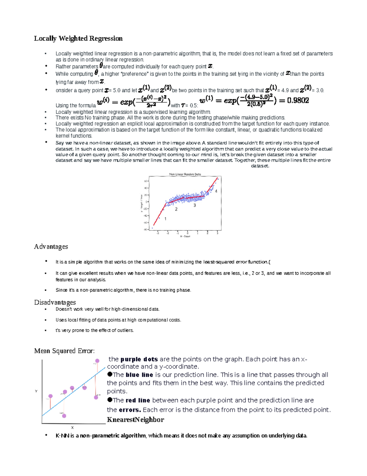 VIVA AIML - The AIML viva - Locally Weighted Regression Locally ...