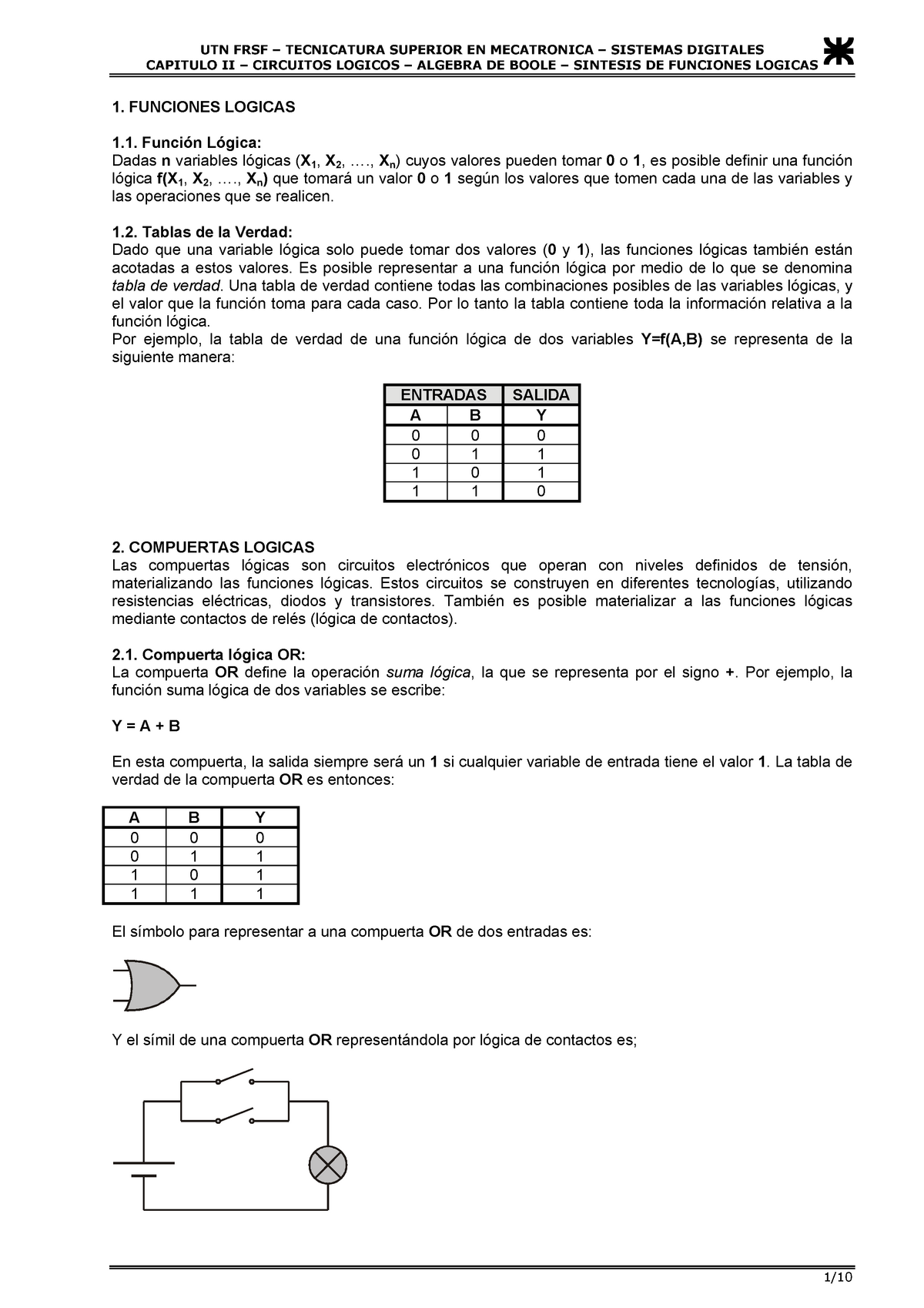 02- Circuitos Lógicos - Algebra De Boole - Síntesis De Funciones ...