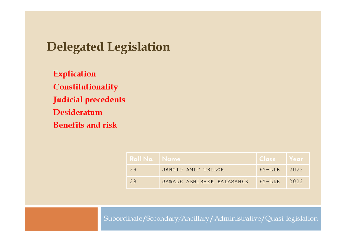 Delegated Legislation PPT - Delegated Legislation Explication ...