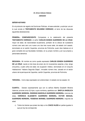 Minuta Consultorios Juridicos Consultorios Juridicos Dr Arturo Cabezas Cabezas Abogado Notario En El Protocolo De Registro De Escrituras Extender Autorizar Studocu