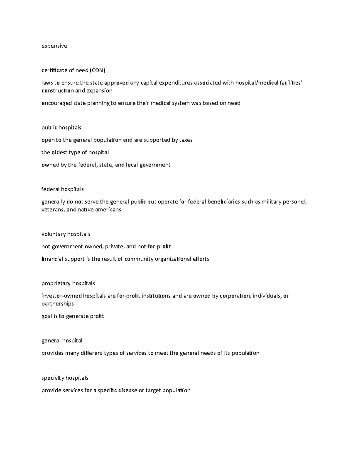 HSA 3110 Prins of Health SA lecture notes 6 expensive certificate of