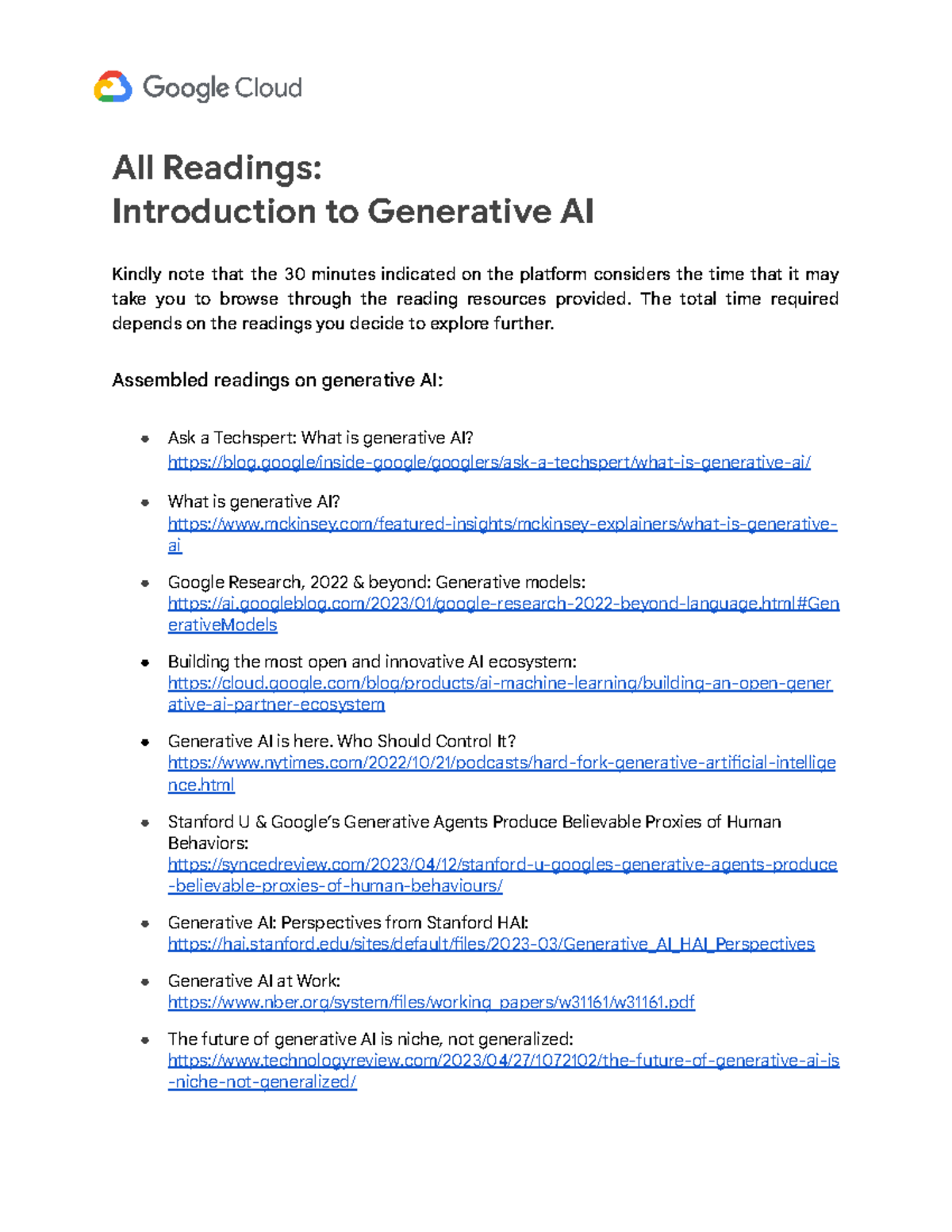 G Genai I m1 l2 en file 2 - All Readings: Introduction to Generative AI ...