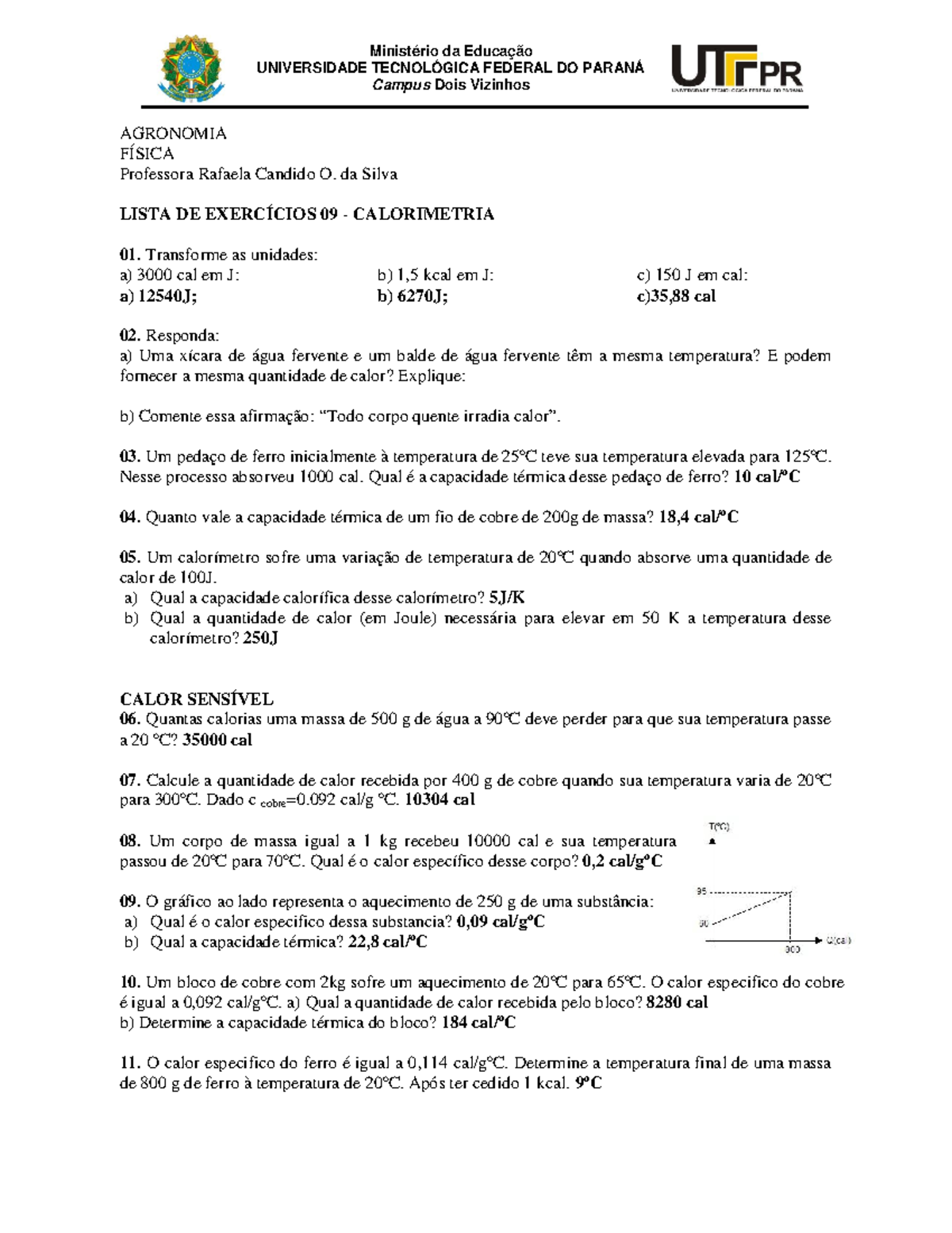 Lista de Exercicios 09 - Calorimetria - Ministério da Educação ...