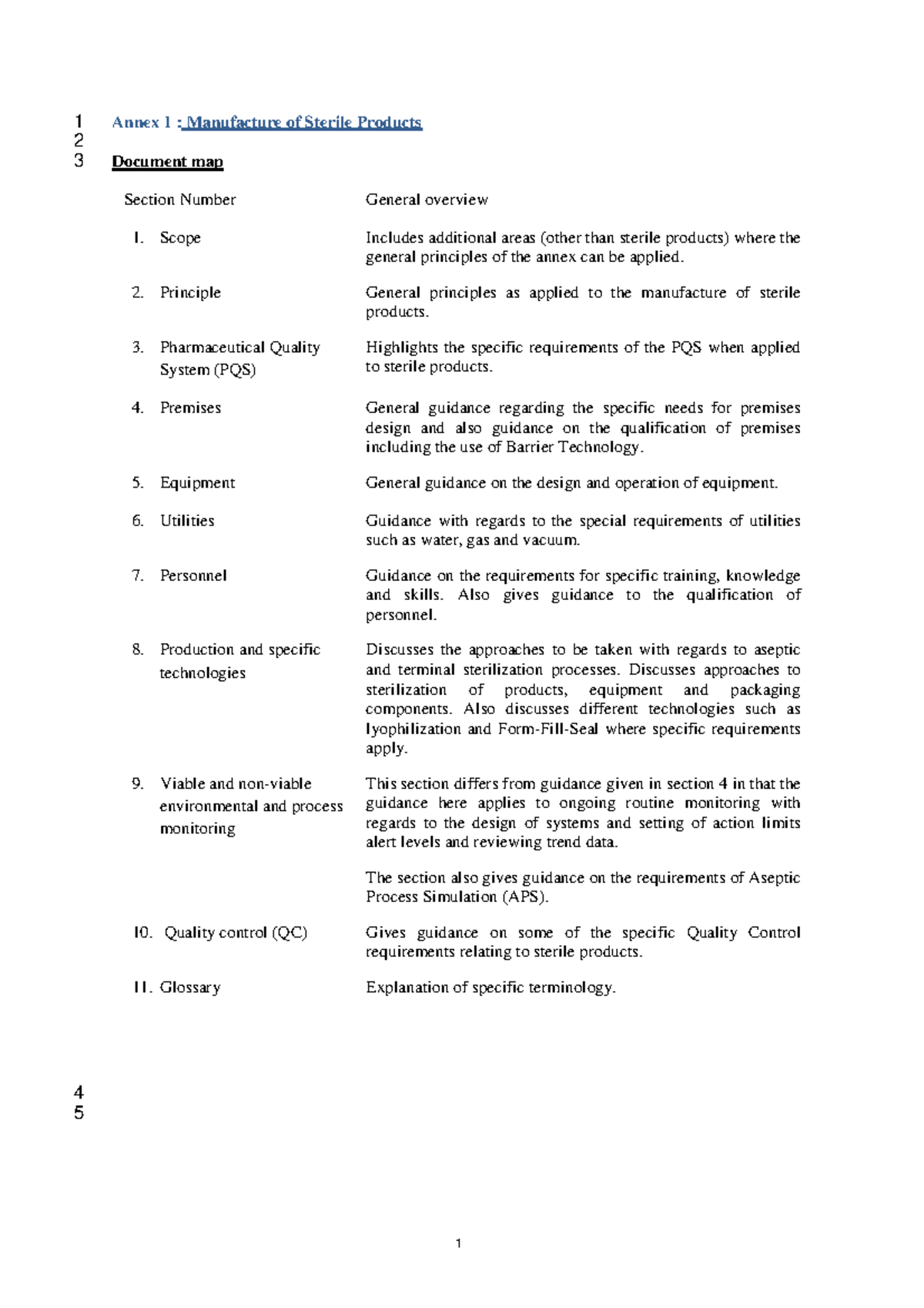 2020 annex 1ps sterile medicinal products en - 1 Annex 1 : Manufacture ...