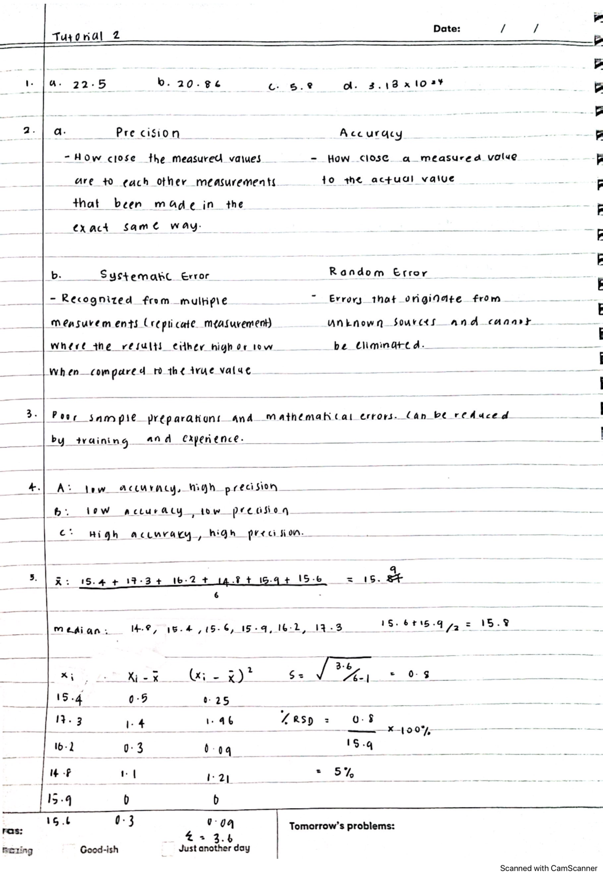 TUTO 2 CHM256 1-5 - Basic Analytical Chemistry - Studocu