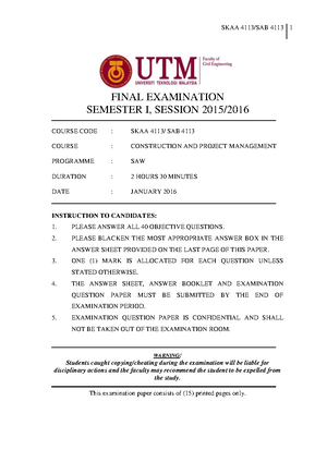 Final Past Year - SKAA 4113 SAB 4113 1 FINAL EXAMINATION SEMESTER I ...