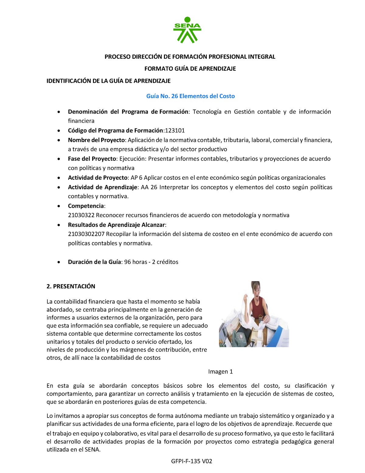 18 Guía 26 Elementos Del Costo - PROCESO DIRECCI”N DE FORMACI”N ...