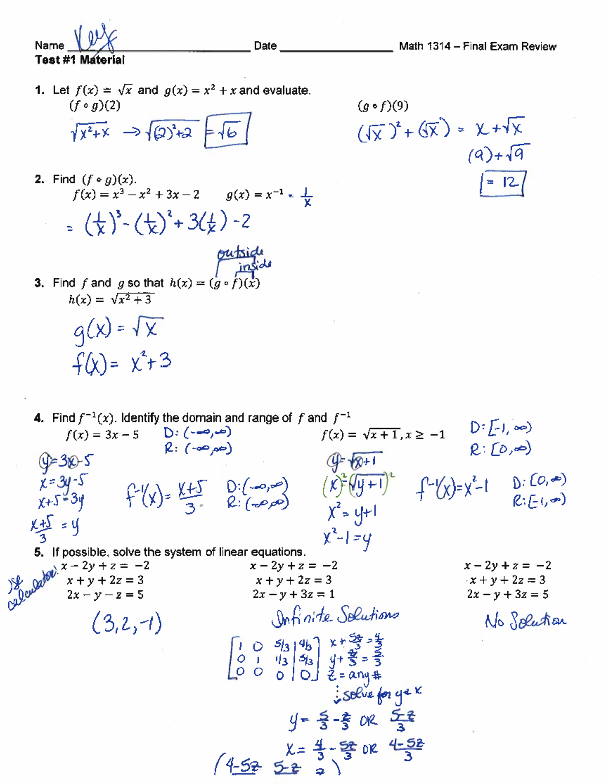 Final Exam Review - Answers-1 - MATH 107 - Studocu