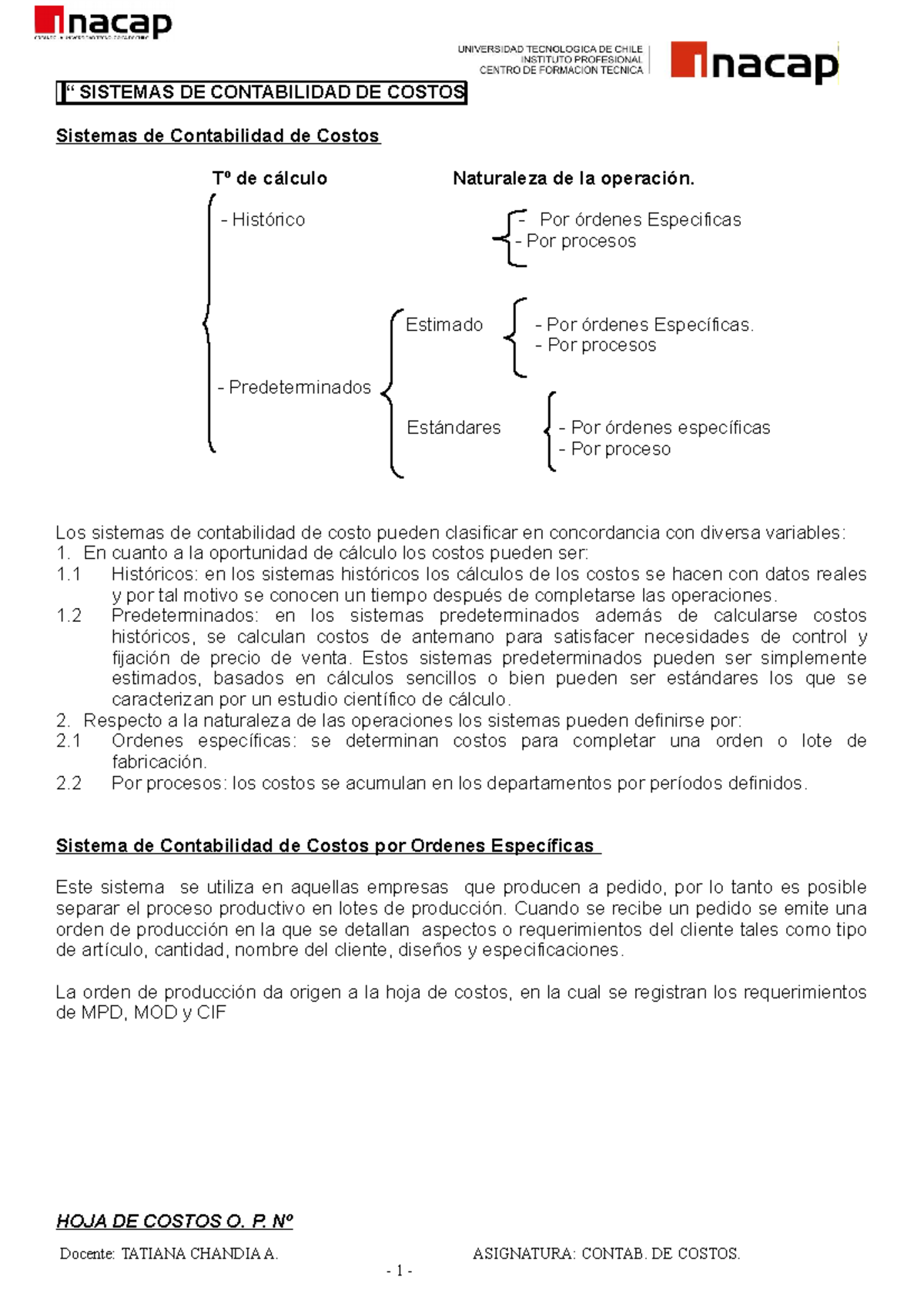 Apuntes DE Costos Unidad III 2016 - “ SISTEMAS DE CONTABILIDAD DE ...
