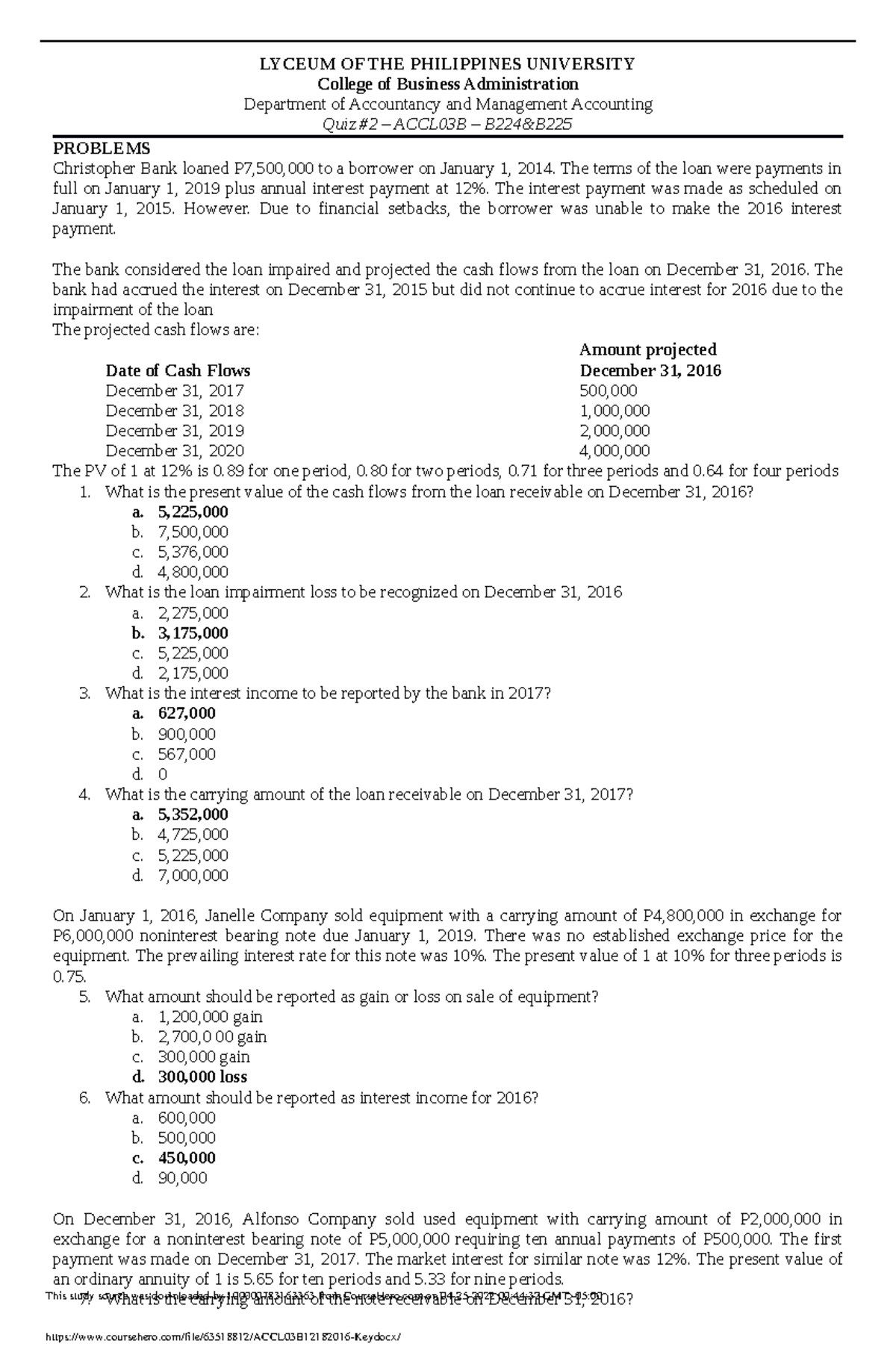 Accl03b12182016 Key - Accounting Process - Lyceum Of The Philippines 