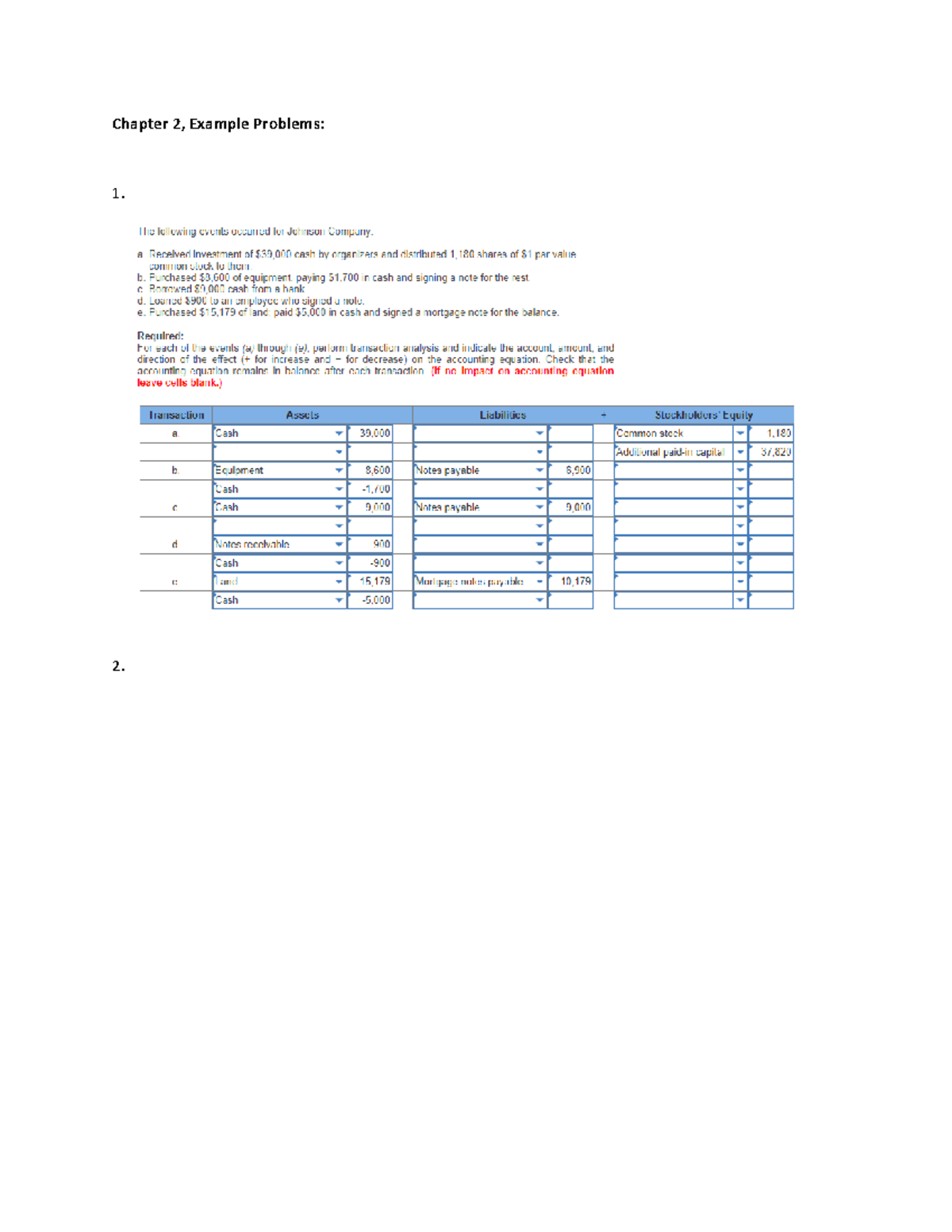 Chapter 2 Example Problems - ACC 331 - Chapter 2, Example Problems: 1 ...