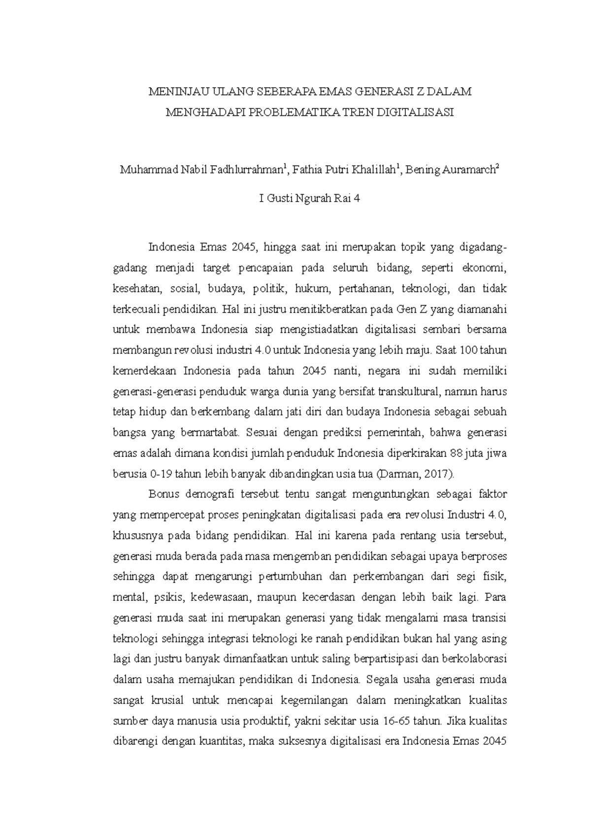 Meninjau Ulang Seberapa EMAS Generasi Z Dalam Menghadapi Problematika