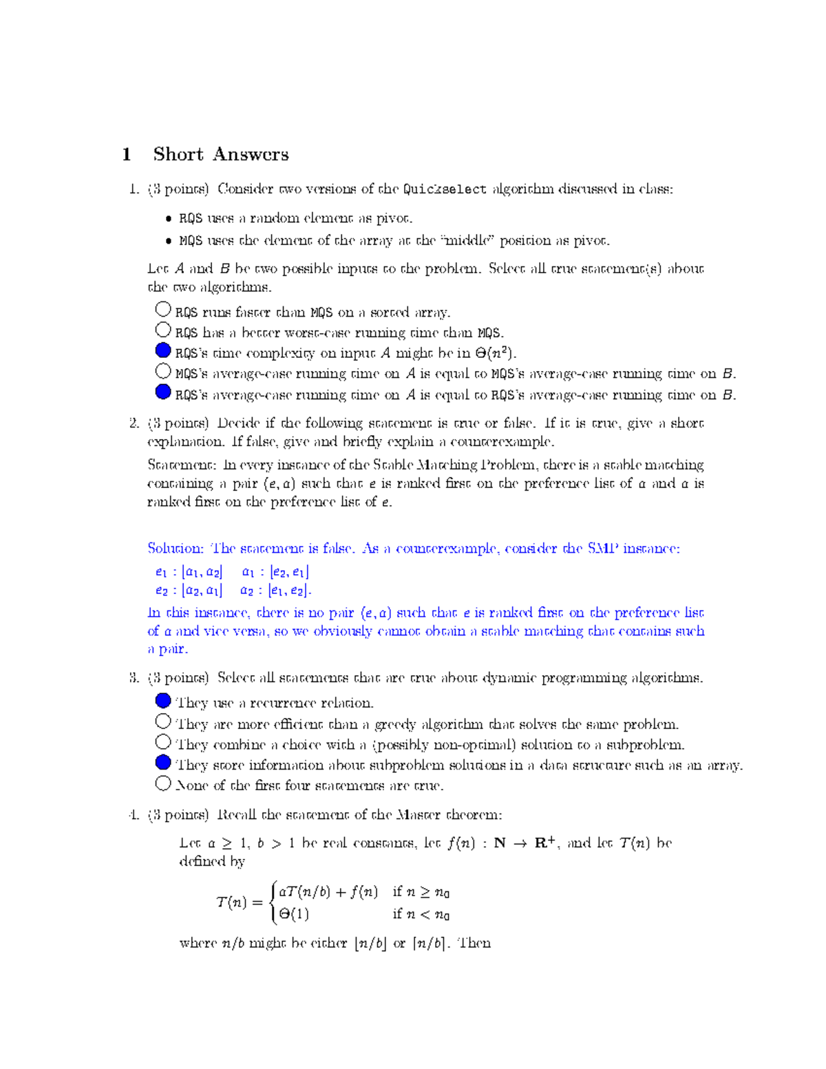 2022W1-midterm-soln - Midterm soln - 1 Short Answers (3 points ...