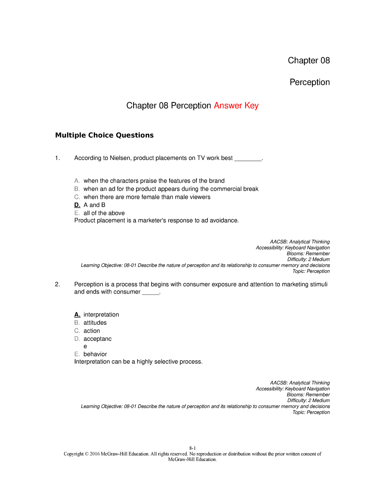 test-bank-chap-008-of-consumer-behavior-chapter-08-perception-chapter