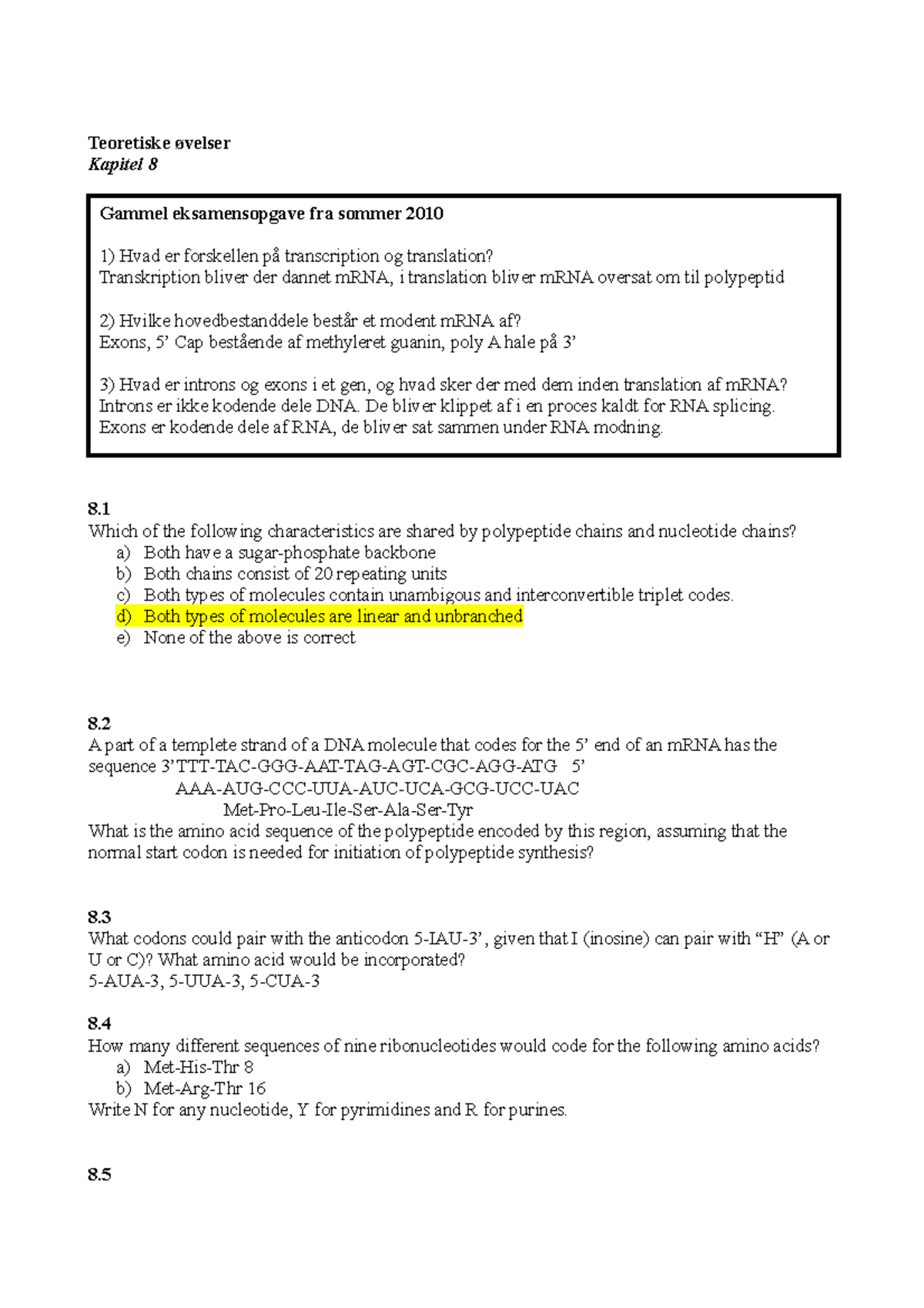 Teoretiske øvelser Kapitel 8 - Which Of The Following Characteristics ...