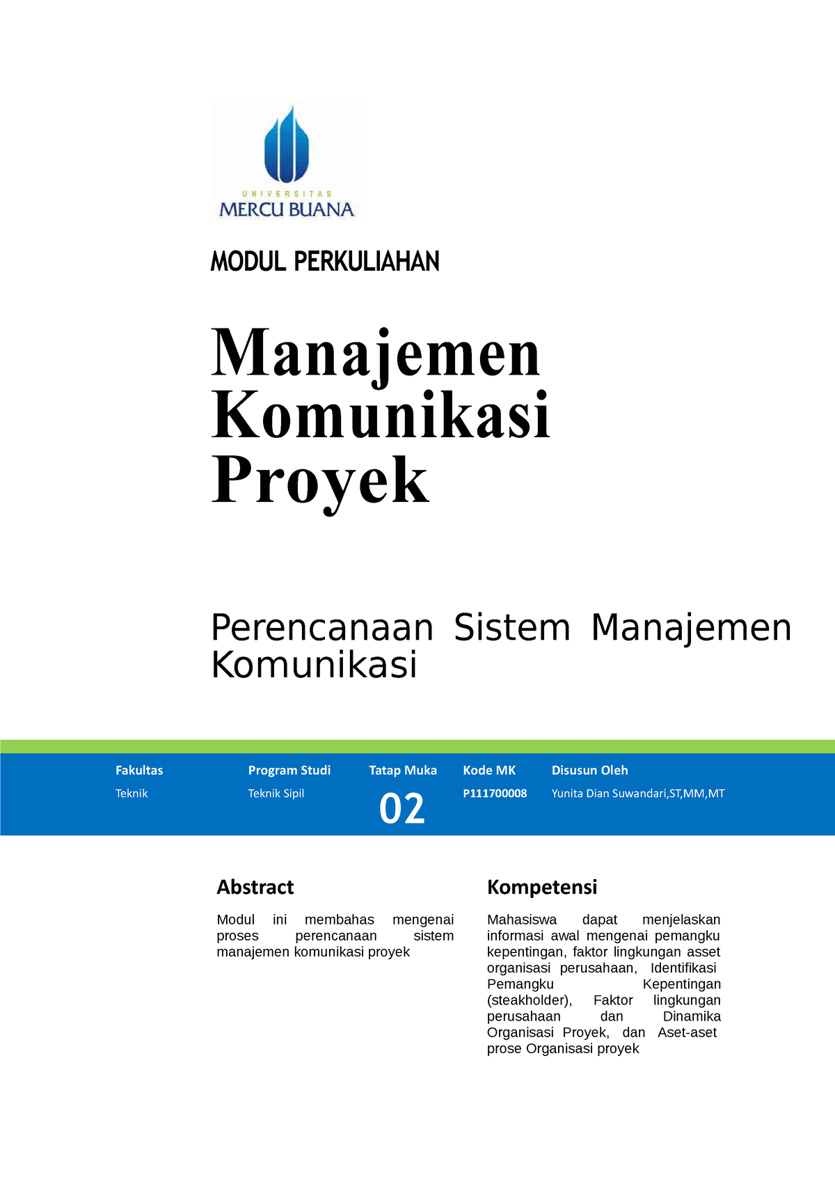 MKP Modul-2 (TEKS)-2 - Manajemen Komunikasi Proyek - MODUL PERKULIAHAN ...