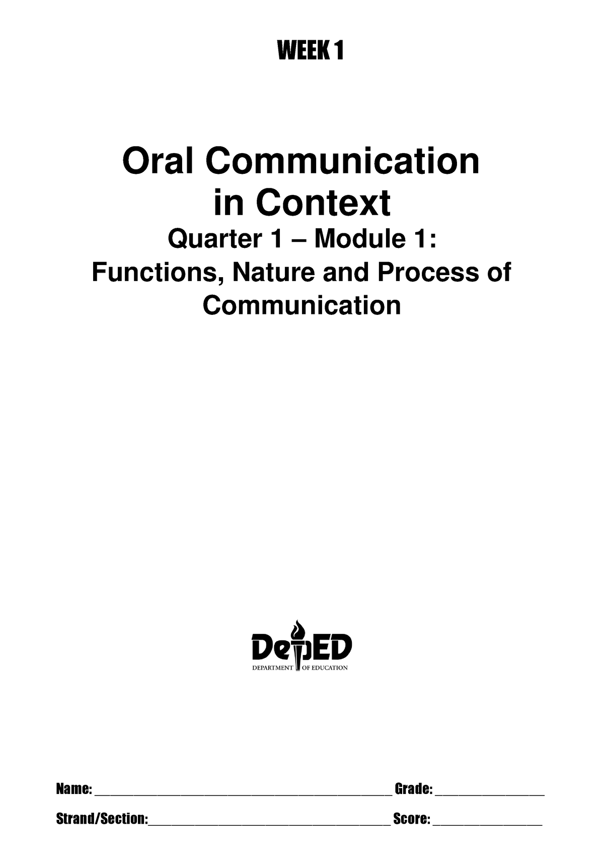 Module-1 Oral Comm - Oral Communications - Oral Communication In ...