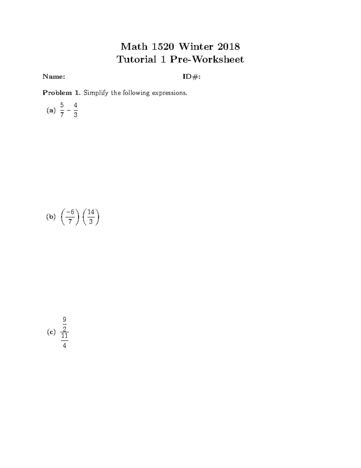 Pre-Lab Worksheet 1 Practice questions - Math 1520 Winter 2018 Tutorial ...