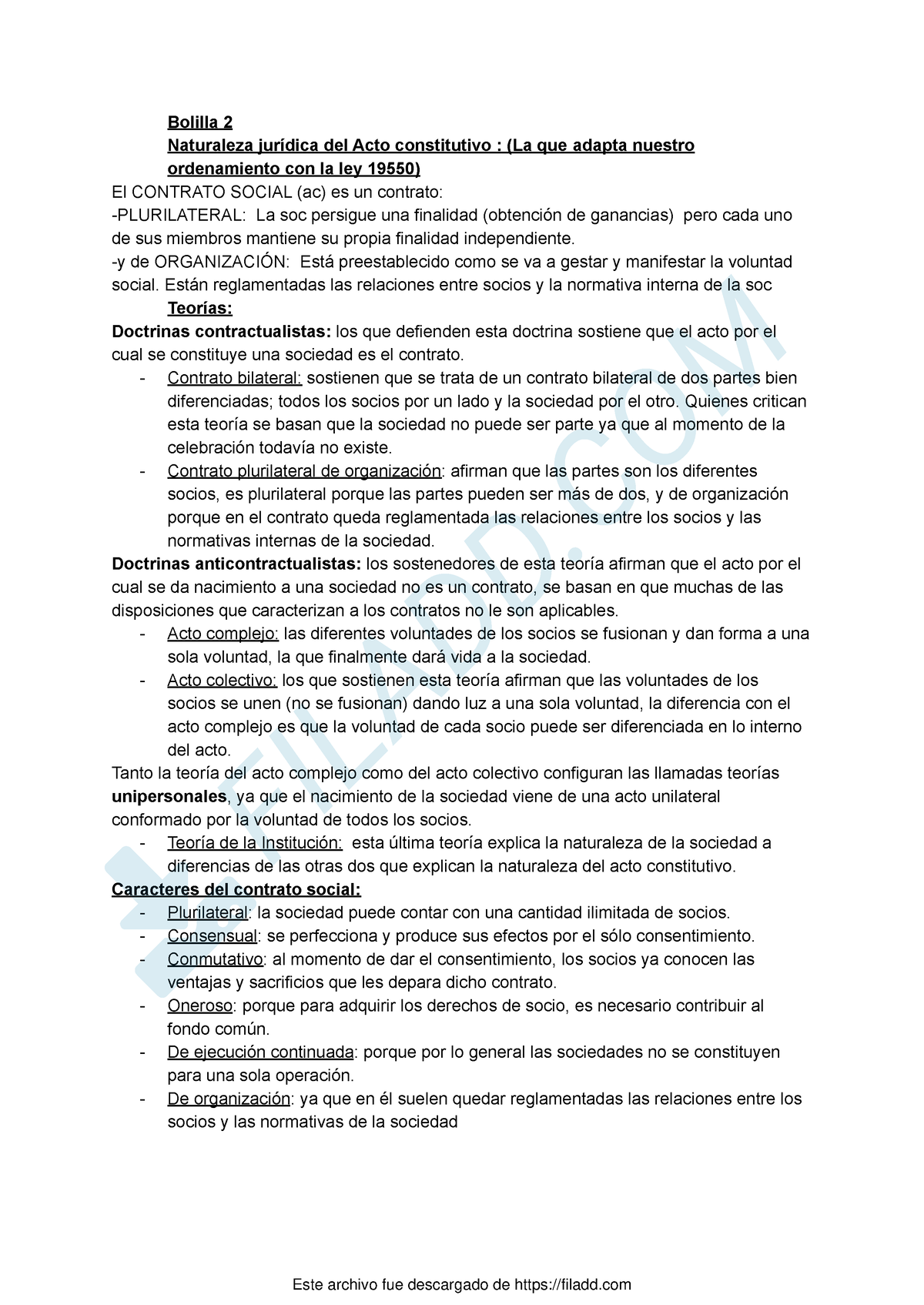 Bolilla 2 Sociedades - Apuntes - Bolilla 2 Naturaleza Jurídica Del Acto ...