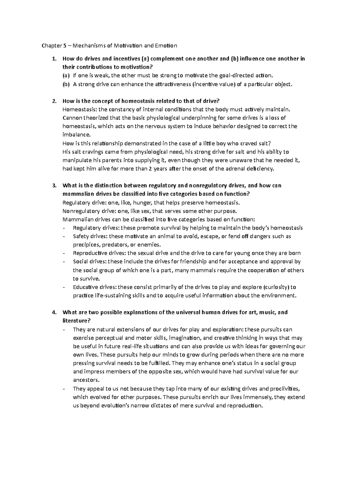 Introduction To Psychology Chapter 5 Focus Questions - Chapter 5 ...