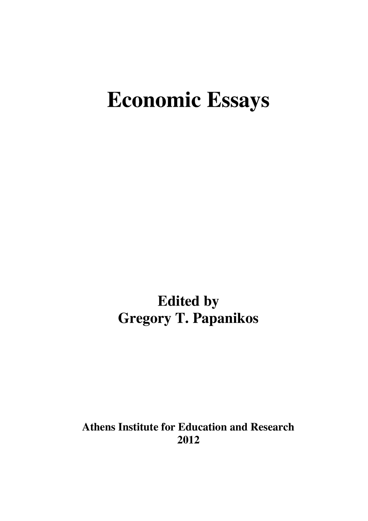 best economic essays