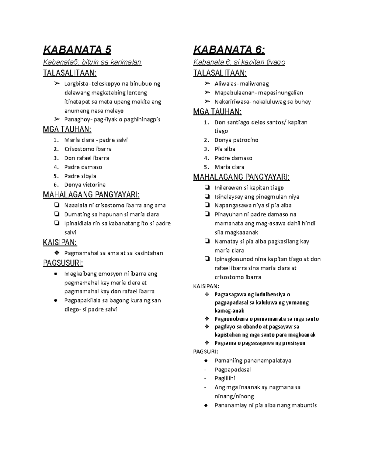 Noli Me Tangere Chapters 5-6 Lecture Notes - KABANATA 5 Kabanata5 ...