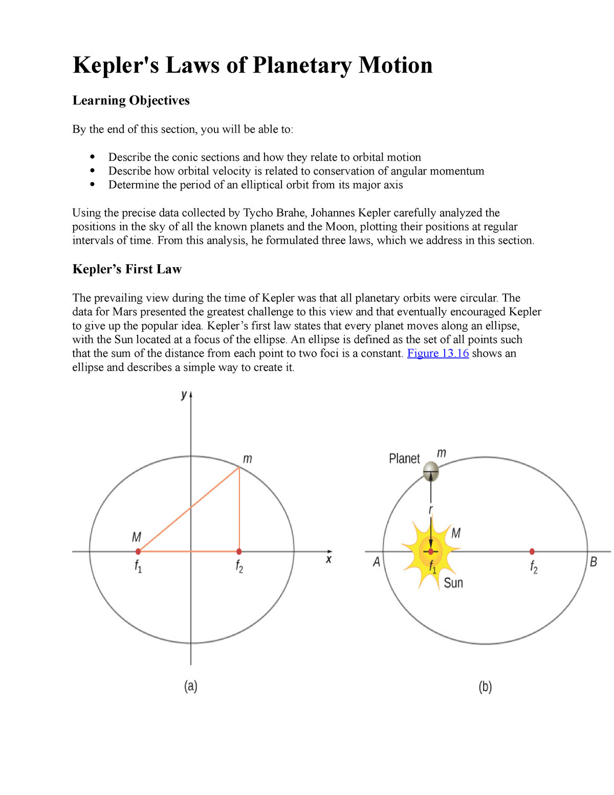 Keplers Laws Of Planetary Motion Learning Objectives By The End Of This Section You Will Be 4526