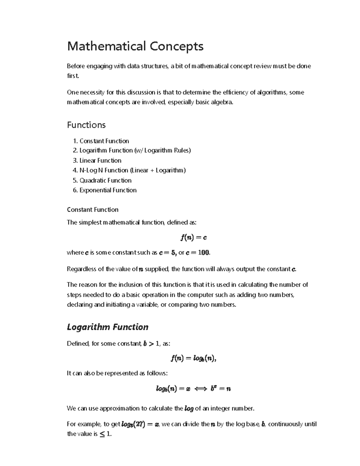 2 Mathematical Concepts - Mathematical Concepts Before engaging with ...