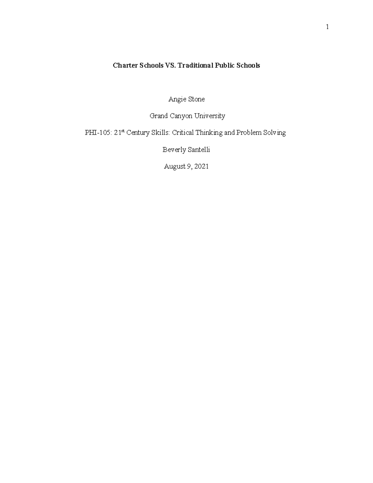 Charter Schools VS Traditional Public Schools - Charter Schools VS