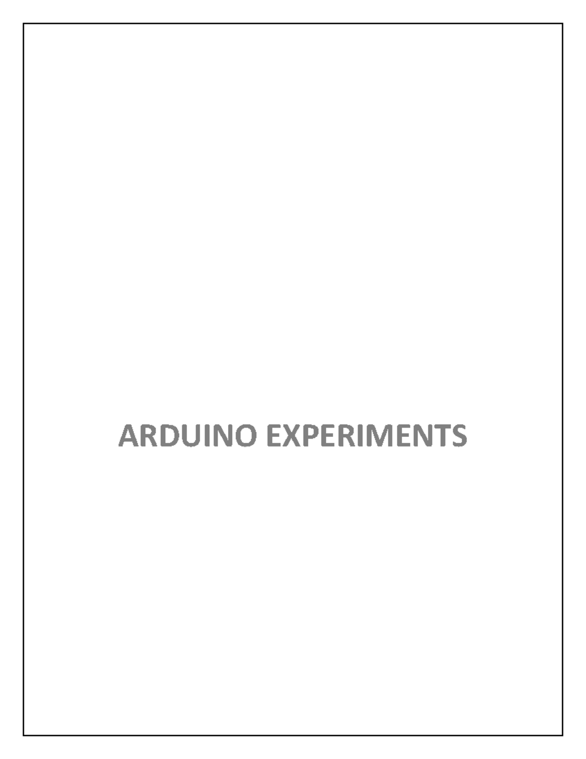 Iot lab manual - ddhnjghj - ARDUINO EXPERIMENTS Experiment No 1 1 ...