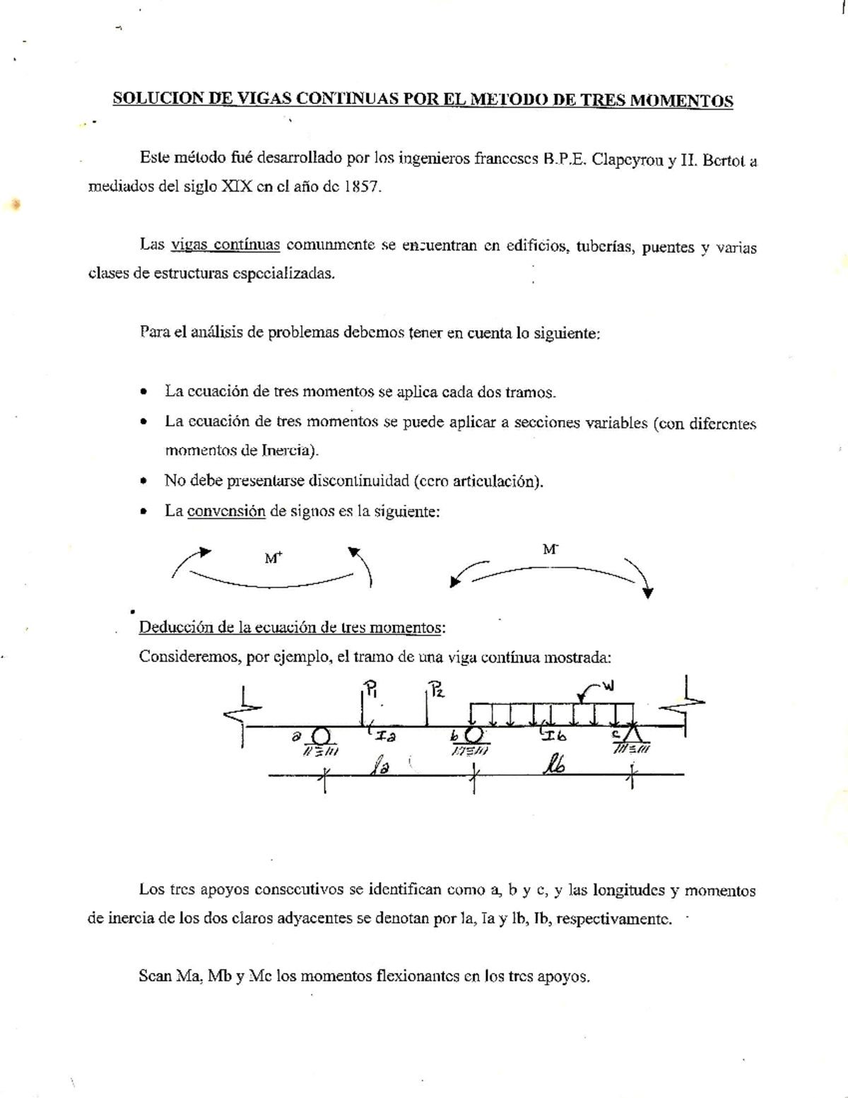 1.4 Método De Tres Momentos - Estructuras Ii (Indeterminada) - Studocu