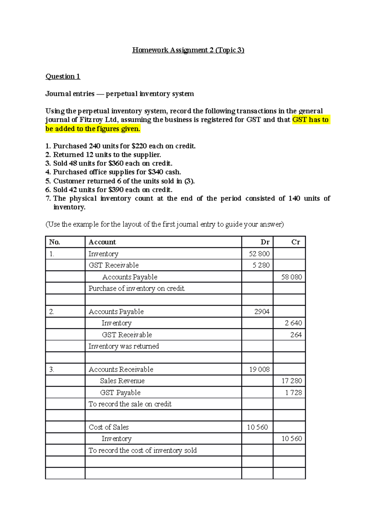 Homework 2- financial accounting cash flow - Homework Assignment 2 ...